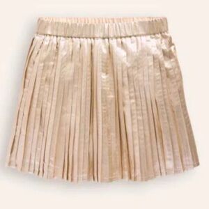 Mini Boden Pleated Gold Metallic Skirt, 2-3y, NWOT
